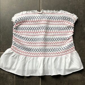 NWOT Red, White & Blue Smocked Tube Top